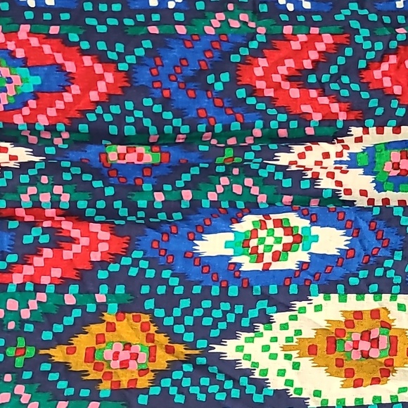 Anthropologie Maeve Top Geometric Print Woven Henley Blouse Bohemian Western - Picture 13 of 13